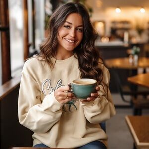 🌻5/$30🌻 PEAK CONCEPTS “Colorado” Cream Embroidered Sweatshirt/Crewneck